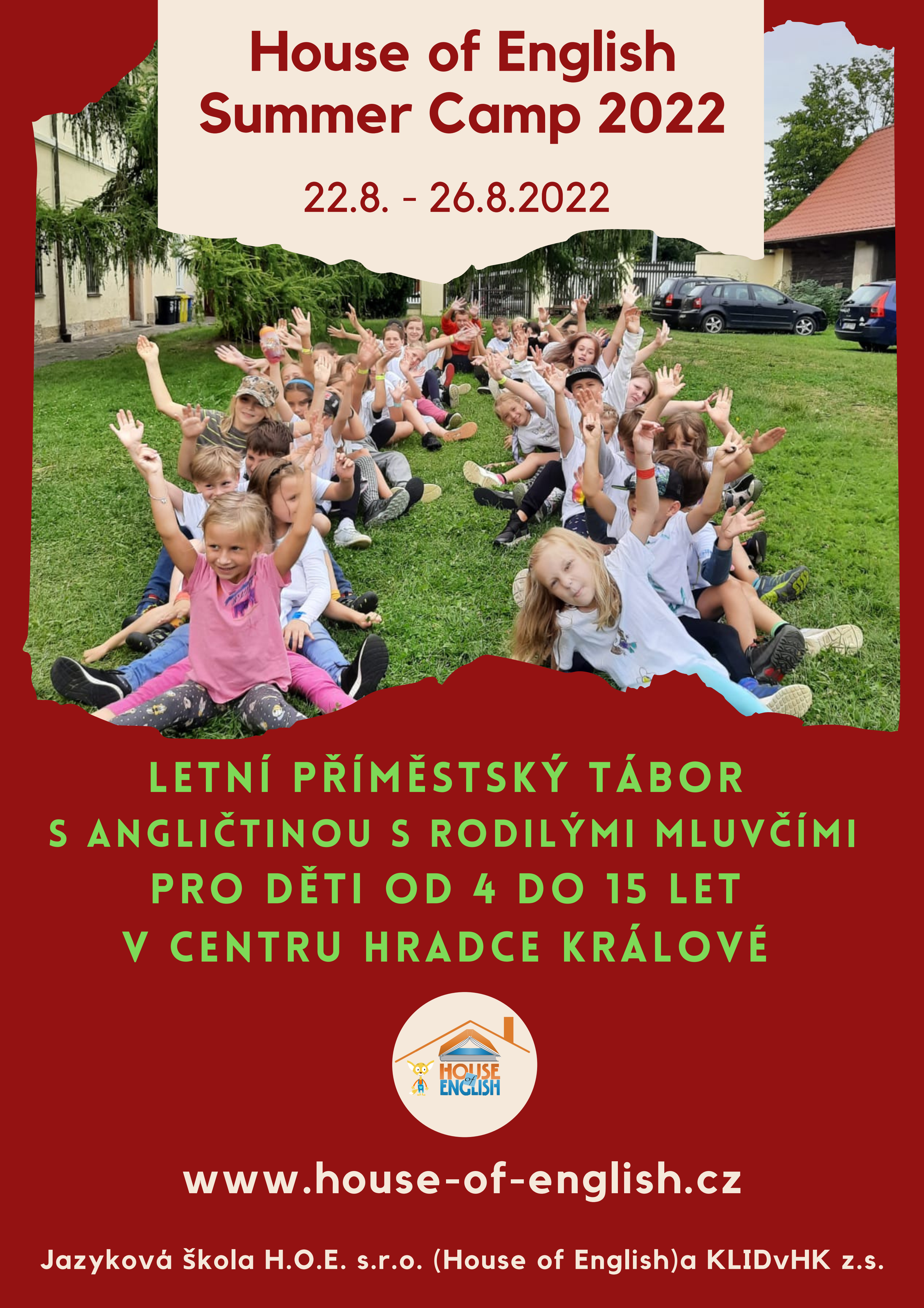 Letní příměstský tábor s angličtinou pro děti od 4 do 15 let - POSLEDNÍ VOLNÁ MÍSTA