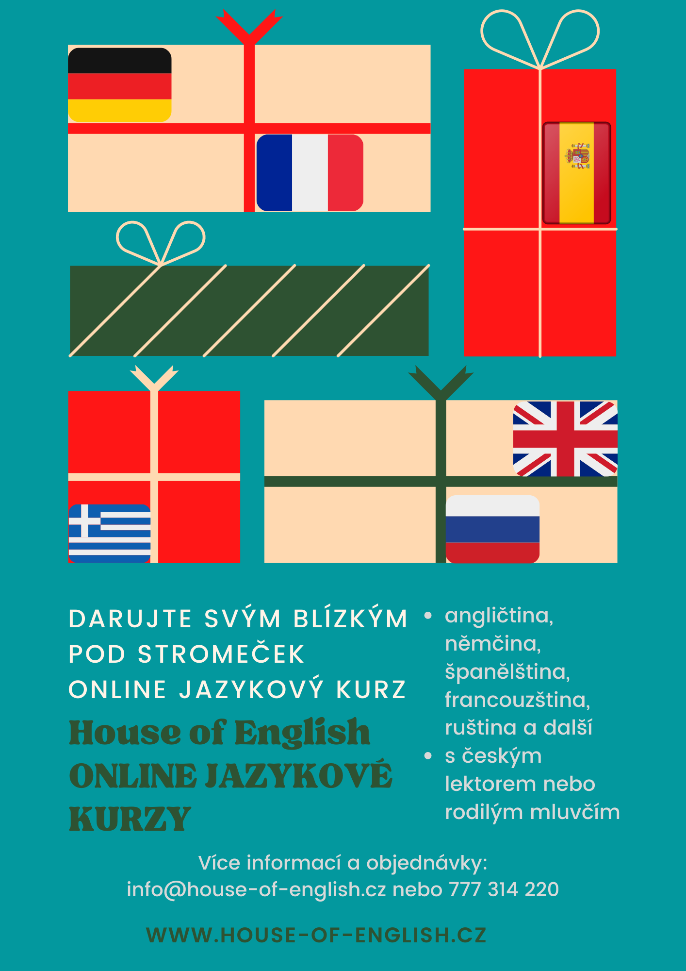 Darujte online jazykový kurz pod stromeček